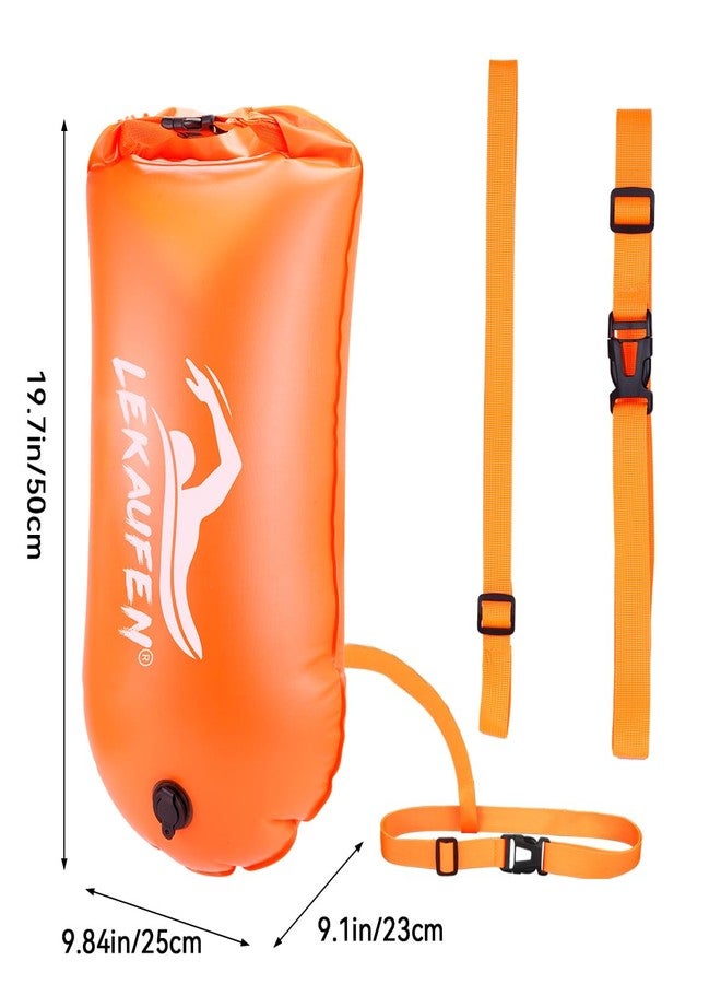 LeKaufen Swim Buoy for Open Water Swimmers – 28L Waterproof Dry Bag Tow Float with Dual Air Chambers, High Visibility Safety Bubble for Triathlon, Sea Swimming, Snorkeling – Adult Swim Trainer - Image 4
