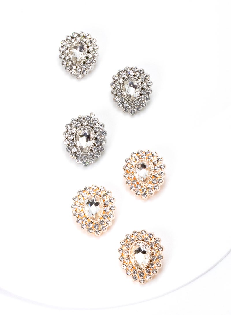 Safety pin, with stone -3 pieces 21mm - Image 3