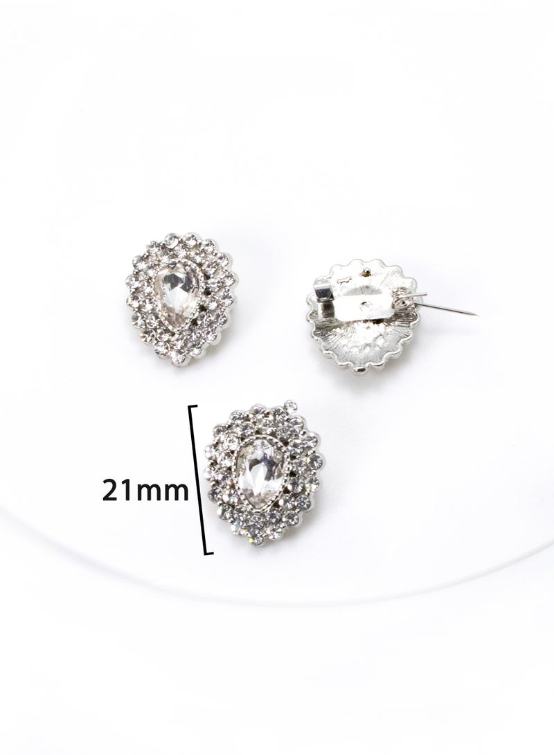 Safety pin, with stone -3 pieces 21mm - Image 2