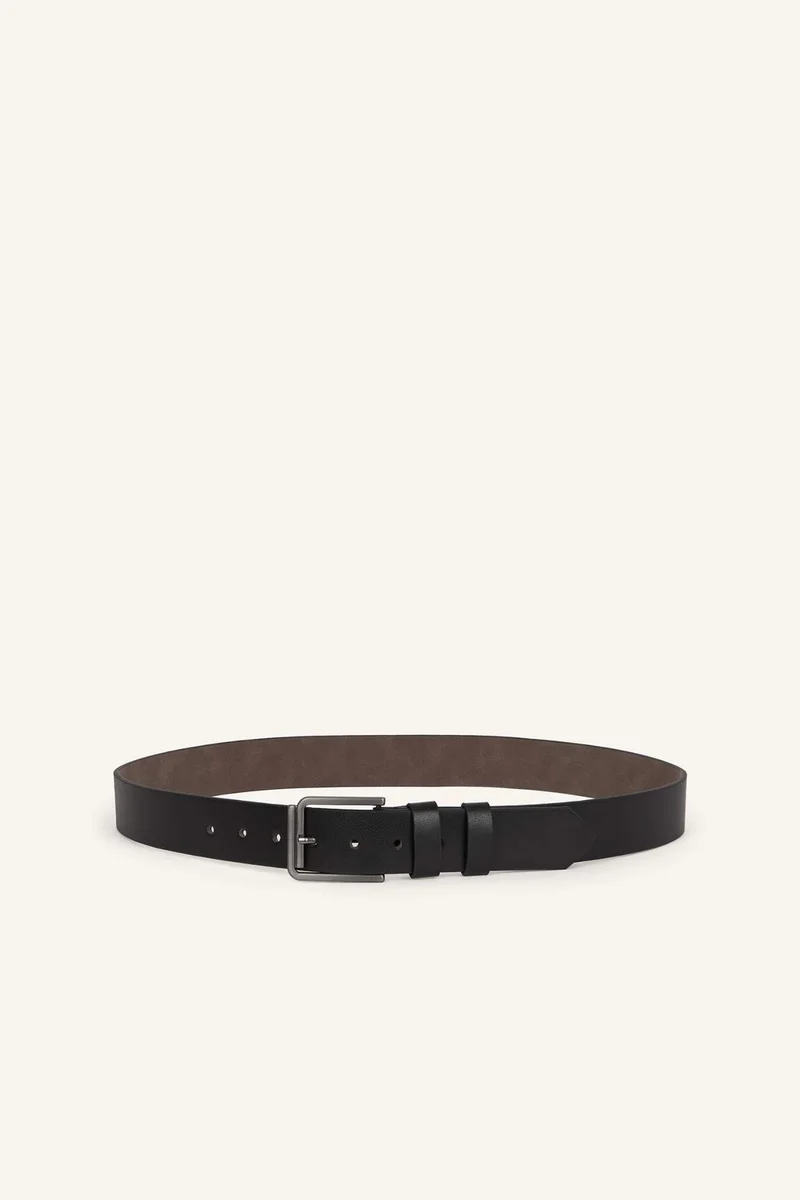 ديفاكتو Man Rectangular Hair Clip Faux Leather Denim Belt