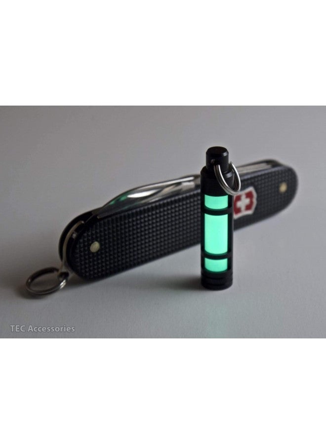 TEC Accessories TEC Accessories - Embrite Glow Fob - Anodized Aluminum - Glow in the Dark - Green Embrite Glow Pellet - Keychain Accessories - Everyday Carry - Key Fob - Glow Sticks - Gifts for Men  - Image 3