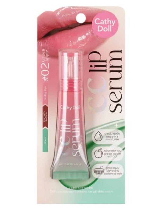 كاثي دول سيروم الشفاه Cathy Doll CC Green Apple - بلسم الشفاه المصحح للون لشفاه مشرقة وصحية - لمسة نهائية لامعة ومرطبة - Image 1