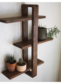 Home Gallery Solid Wood Wall Shelf  For Hanging Plants 80x60x15 cm  - Image 4
