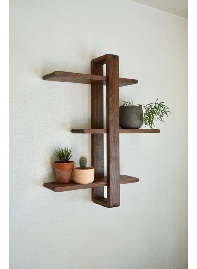 Home Gallery Solid Wood Wall Shelf  For Hanging Plants 80x60x15 cm - Image 2
