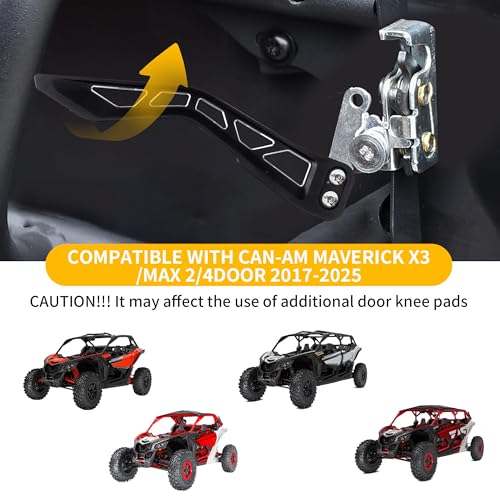RERPRO X3 Door Handle Latches Compatible with 20172025 CanAm Maverick X3 X DS RS Turbo R Max 24 Door Accessories Door Opener Latch Handle Open Doors Easily Aluminum Alloy Black 2 Pack - Image 3