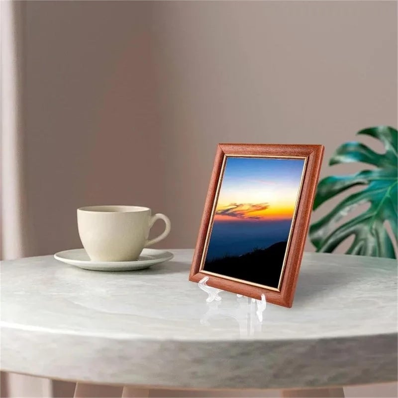 Easel Tray Shelf 60 Pcs Portable Dish Display Stand Foldable Plastic Photo Frame Plate Saucer Pottery Home Storage Rack For Art Easels(Transparent-10cm) - Image 4