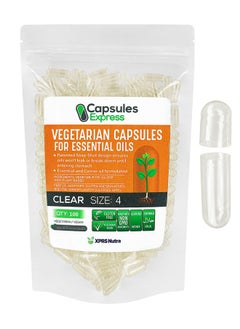 Size 4 Empty Vegan Capsules 100 Count Clear Veggie Capsules For Essential Oils Empty Vegetable Capsules For Essential Oils Diy Oil Filling Works With Most Essential Oils