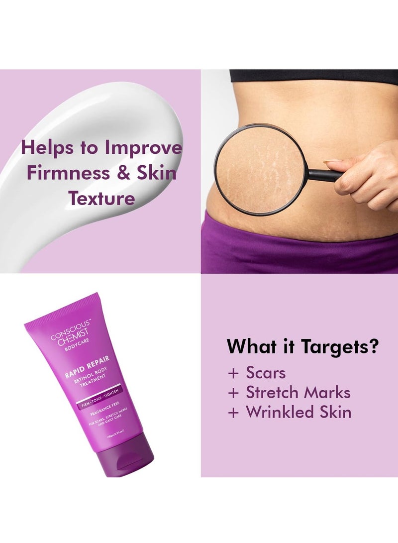 Conscious Chemist Retinol Body Cream Uneven Skin Tone Scars 100g - Image 4