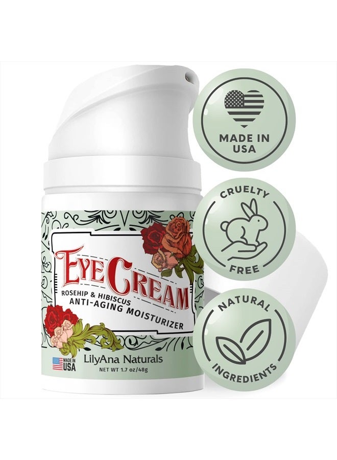 LilyAna Naturals Eye Cream - Eye Cream for Dark Circles and Puffiness, Under Eye Cream, Anti Aging Eye Bag Cream, Improve the look of Fine Lines and Wrinkles - Skin Care Products - 1.7 oz - Image 1