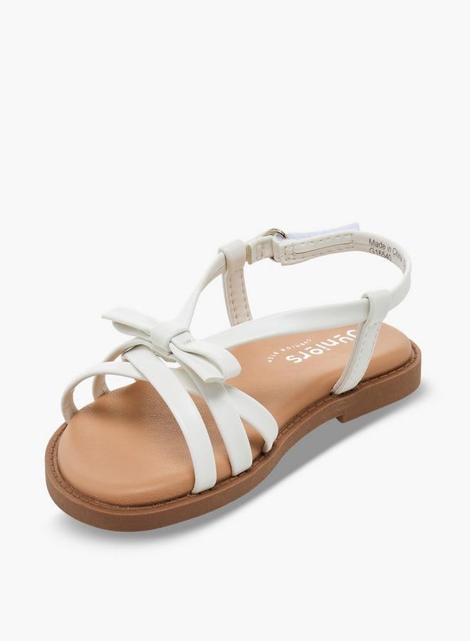 JUNIORS Girls Bow Accent Hook & Loop Sandals - Image 3