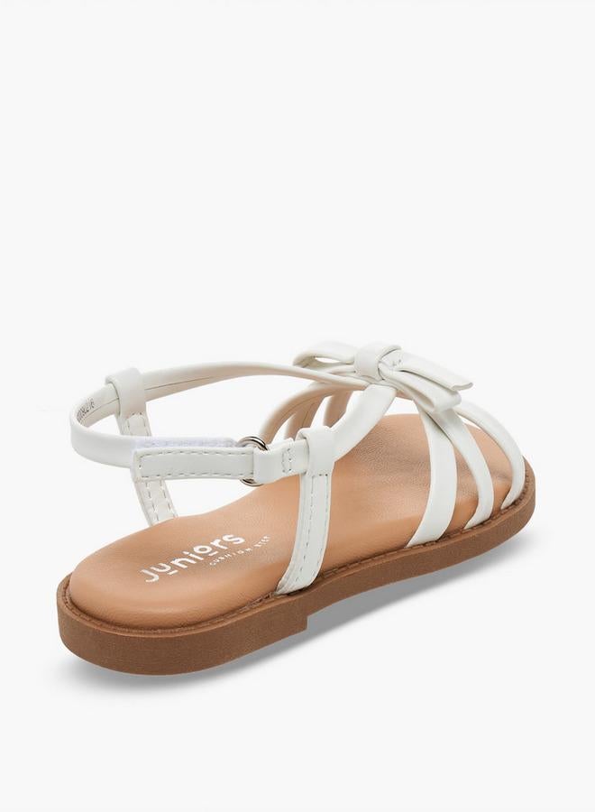 JUNIORS Girls Bow Accent Hook & Loop Sandals - Image 5
