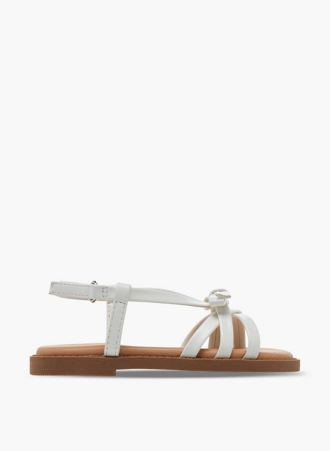 JUNIORS Girls Bow Accent Hook & Loop Sandals - Image 1