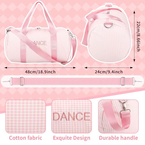 Locmeo Large Dance Bag for Girl Gift 19 x 94 x 87 Inch Sport Gym Travel Duffle Bag Girls Ballet Bags with Adjustable Carry Strap for Dancer Ballerina Cheer Competition Weekender OvernightPink - Image 3