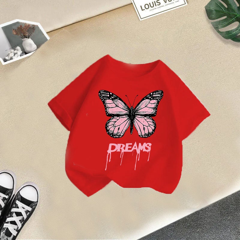 Summer Short-Sleeved T-Shirts For Boys And Girls, Cotton 2026 New Cartoon Print Tops, Girls' Half-Sleeve Children'S Clothing Trend - Image 1