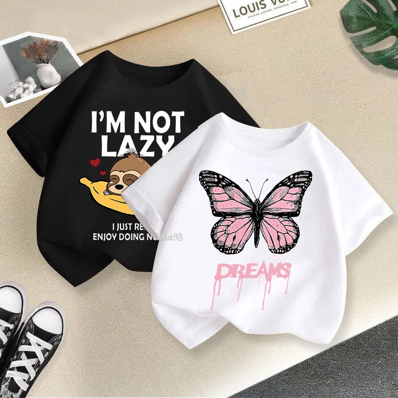 Summer Short-Sleeved T-Shirts For Boys And Girls, Cotton 2026 New Cartoon Print Tops, Girls' Half-Sleeve Children'S Clothing Trend - Image 3