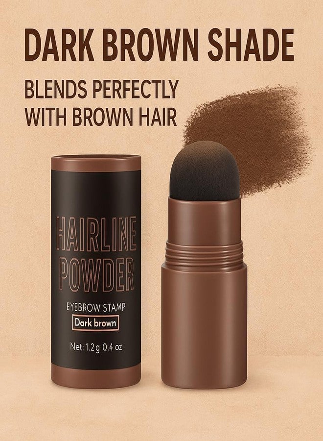 kddigz Hairline Powder Stick for Women & Men – Natural Shadow Root Touch-Up | Hairline Concealer Pen with Shading Sponge for Thinning Hair & Quick Coverage (Dark Brown) - Image 2