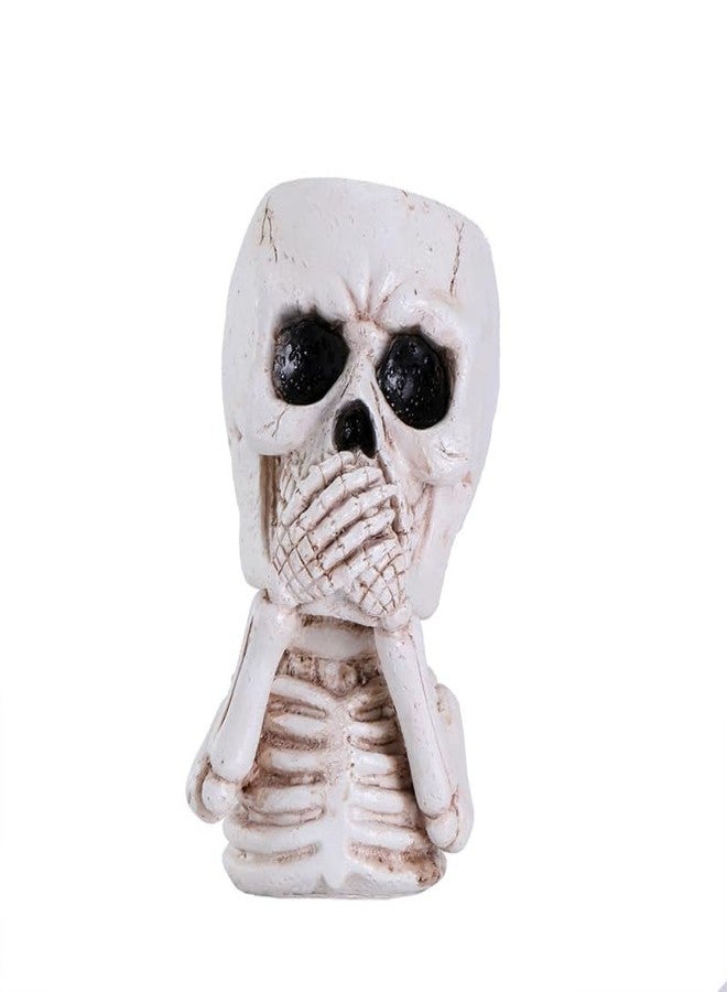 DAECHAO Skulll-shaped Pen Holder for Desk Accessories Halloween Decor and Office Decor, Pencil Holder for Desk Organizers, Compact Desk Accessories Gift, Pencil Cup for School, Office, Home(Don't Say) - Image 1