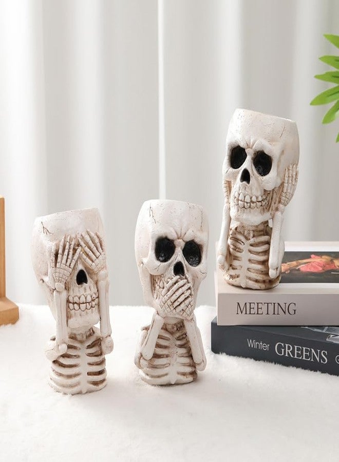 DAECHAO Skulll-shaped Pen Holder for Desk Accessories Halloween Decor and Office Decor, Pencil Holder for Desk Organizers, Compact Desk Accessories Gift, Pencil Cup for School, Office, Home(Don't Say) - Image 5