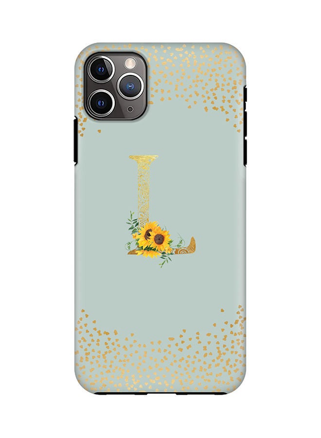 Stylizedd Monogram Tough Series for Apple iPhone 11 Pro Max Custom Initials Floral Mandala Pattern Tough Pro Dual Layer hybrid PC inner TPU protection Alphabet- L (Light Green) - Image 1