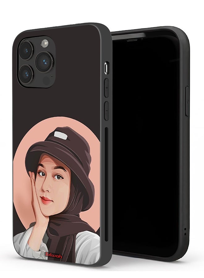 Tolwak Apple iPhone 13 Pro Max Protective Case Cute Hat Girl Paint Art - Image 1