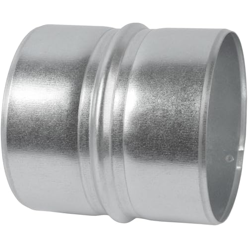 Vent Systems 4'' Inch Galvanized Steel Duct Connector - Round Ventilation Duct Extension - Metal Vent Coupler - Metal Hose Coupling - Galvanised Pipe Connector - Dryer Vent Connector - Image 1