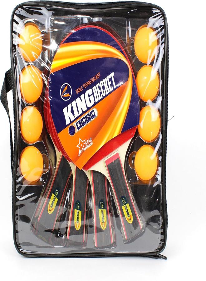 REGAIL Ping Pong Paddle Set with Ping Pong Balls & Carrying Case - Set of 4 Table Tennis Paddles - Advanced Ping Pong Rackets & Portable Table Tennis Accessories - Image 1