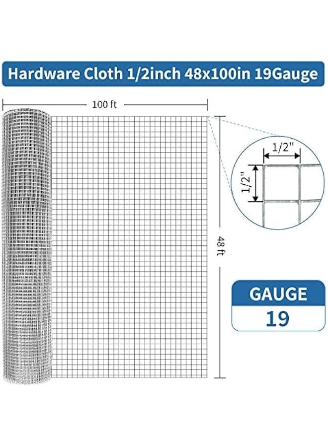 Arabest Hardware Cloth 1/2 Inch 48in X 100ft- Hot Dip Galvanized After Welding Wire Mesh Roll, 19 Gauge Chicken Wire Fencing for Garden Fencing Chicken Coop Wall Decoration Tree Guard Hardware Mesh - Image 2