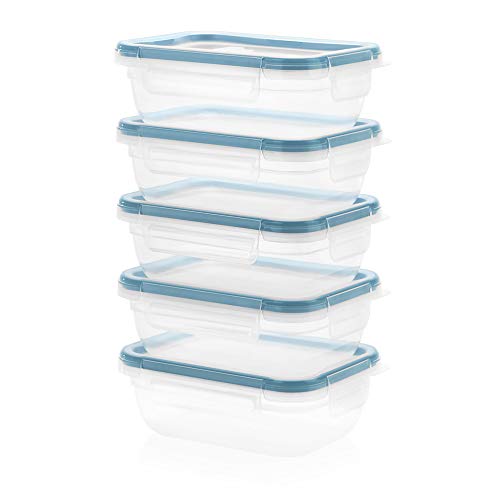 Snapware Total Solutions (5-Pack, 3 Cup) Plastic Food Storage Containers Set, Airtight & Leakproof Locking BPA-Free Lids Tupperware, Freezer Dishwasher Microwave Safe - Image 1