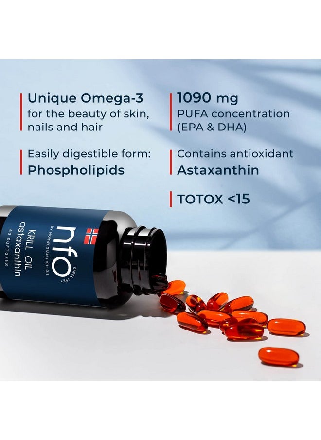 NFO Omega 3 Krill Oil Astaxanthin [60 Capsules] Antarctic Krill Oil High Strength Of Epa & Dha With Astaxanthin And Fish Gelatin Natural Complex From Freshly Caught Wild Krill Produced In Norway  - Image 4