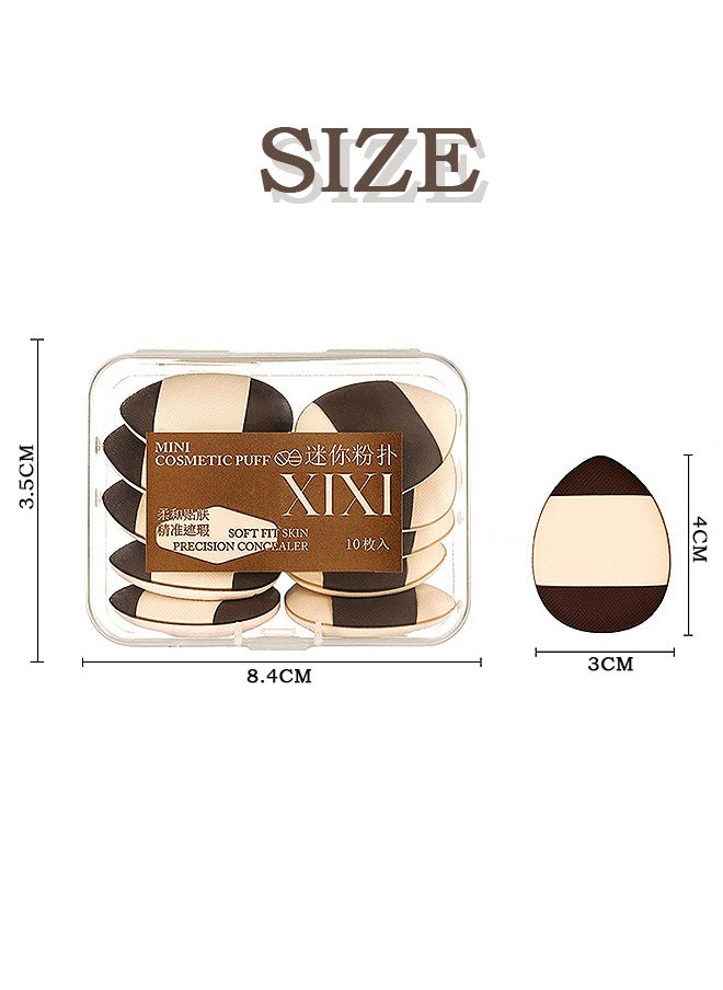 XIXI - 10 Pcs Mini Makeup Sponges, Finger Puff with Storage Box, Soft Beauty Cosmetic Makeup Tools - Image 1