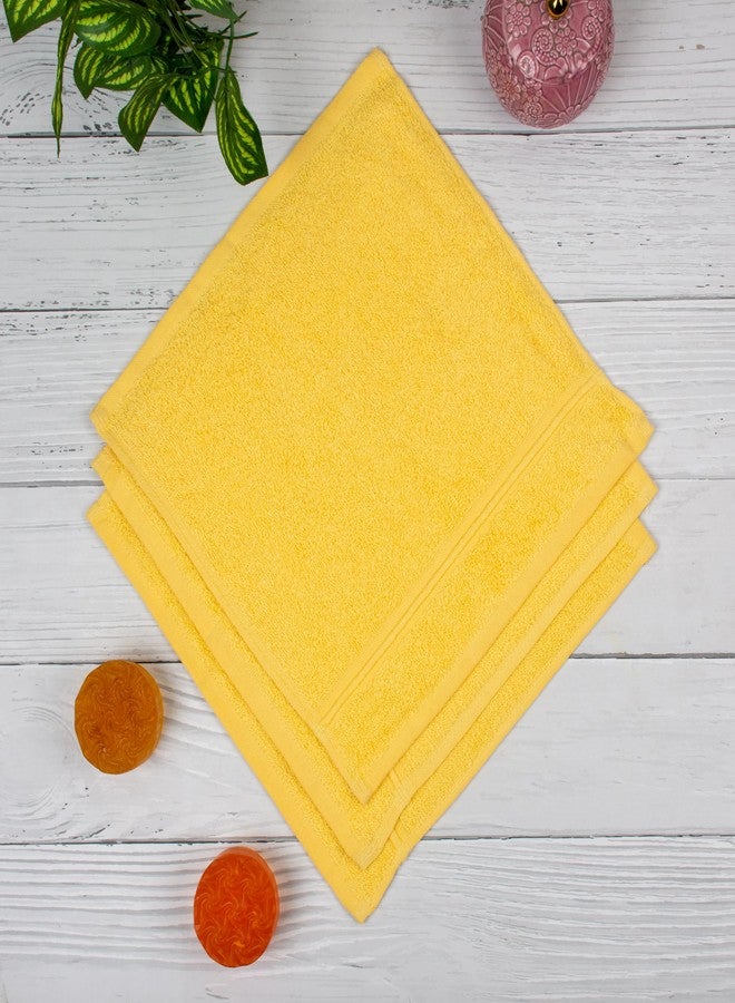 JENNY DENIAL 100% Cotton Unisex Soft Face Towel Super absorvent and Quick Dry 500 GSM Size (12 * 12) inch Combo Pack of 10pc Set Color (Yellow) - Image 3