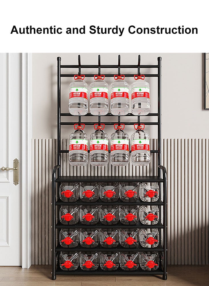 Perfii 5-Tier Coat and Shoe Rack Lightweight Metal Organizer with 8 Hooks, Hall Tree for Entryway, Living Room, Bedroom, Office - Image 5