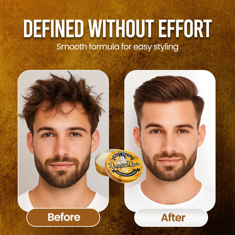 Dapper Dan معجون دابر دان مات، تثبيت قوي ولمعان منخفض لمنتجات الشعر للرجال، منتج شعر متعدد الاستخدامات مع تثبيت مرن لجميع الأنماط، عطر كولونيا عتيق، 1 × 100 مل - Image 4