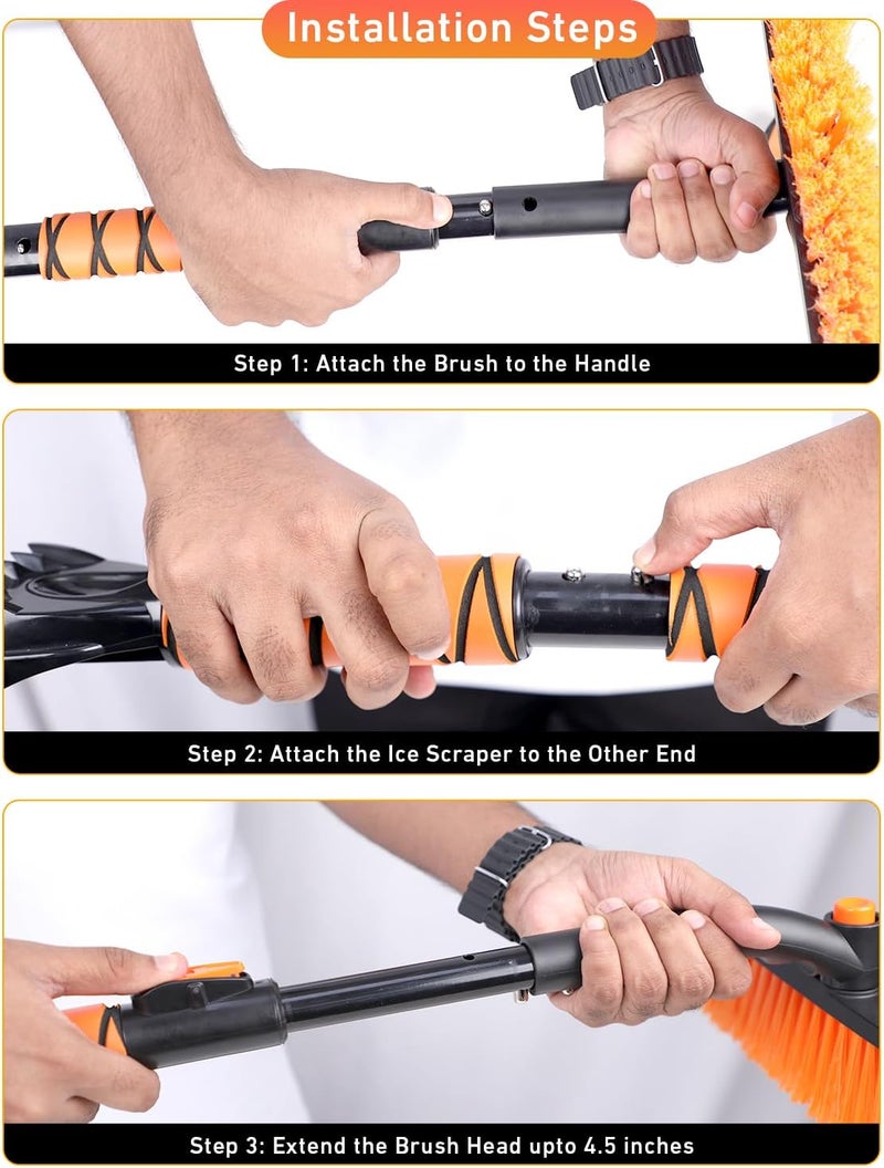 EcoNour 47" Ice Scraper and Extendable Snow Brush - Image 5