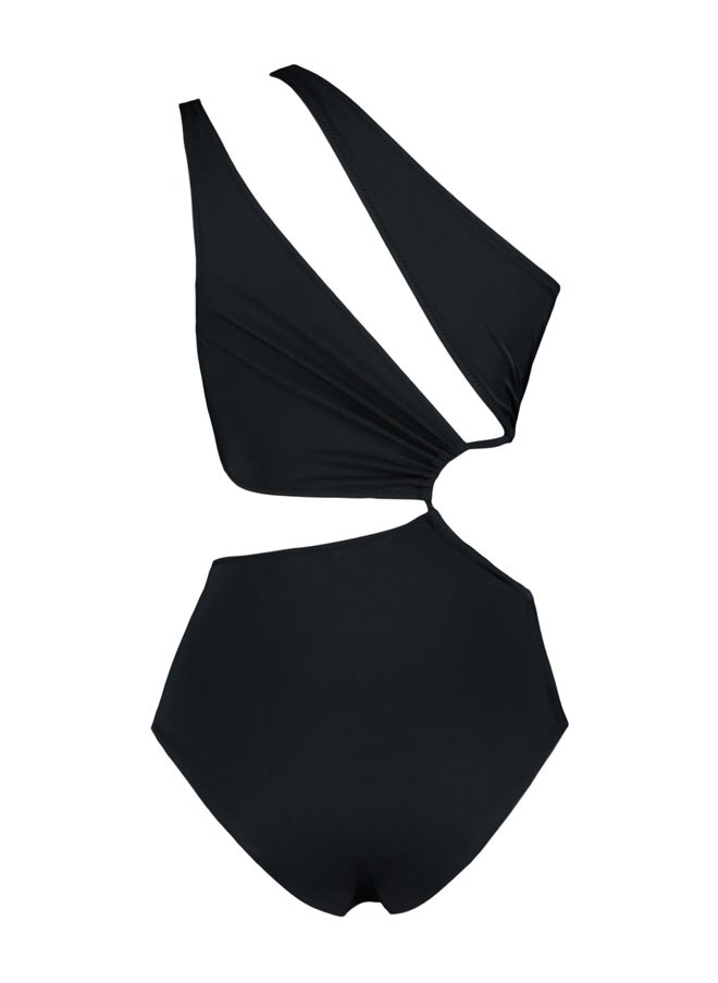 trendyol - Black One-Shoulder Tunnel Swimsuit TBESS23MA00206 - Image 1