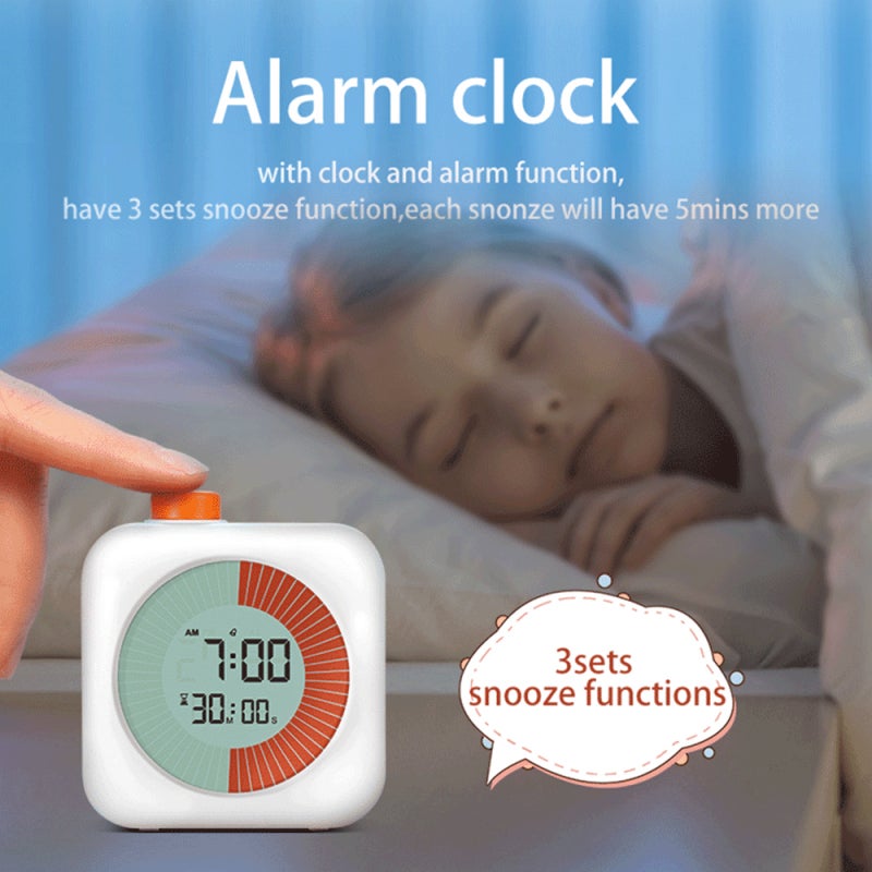 Visual Timer Kids: 60-Minute Countdown Countup Progress Bar - Knob Control Built-In Alarm Snooze Pink - For Classroom Kitchen Workplace Home & All Ages - Image 4
