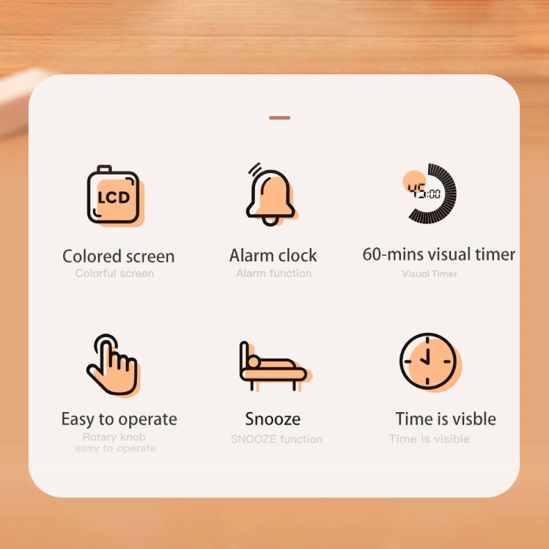 Visual Timer Kids: 60-Minute Countdown Countup Progress Bar - Knob Control Built-In Alarm Snooze Pink - For Classroom Kitchen Workplace Home & All Ages - Image 2
