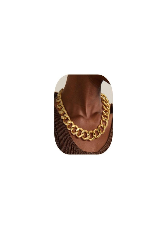 ChainsPro Cuban Link Chain for Women,Stainless Steel Chunky Necklace Silver/Gold Plated Thick Chain Choker, 12/16/20 mm Width,18" and 20" Punk Hip Hop Trendy Non Tarnish Jewelry Gifts, 18 Inches - Image 1
