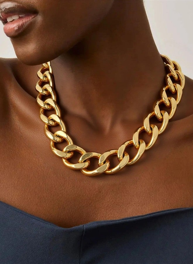 ChainsPro Cuban Link Chain for Women,Stainless Steel Chunky Necklace Silver/Gold Plated Thick Chain Choker, 12/16/20 mm Width,18" and 20" Punk Hip Hop Trendy Non Tarnish Jewelry Gifts, 18 Inches - Image 2