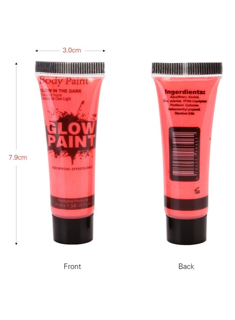 6 Tubes 10ml/0.34oz Art Body Paint Glow in UV Light Face & Body Paint with 6 Colors Glow Blacklight Neon Fluorescent for Party Clubbing Festival  Makeup - Image 3