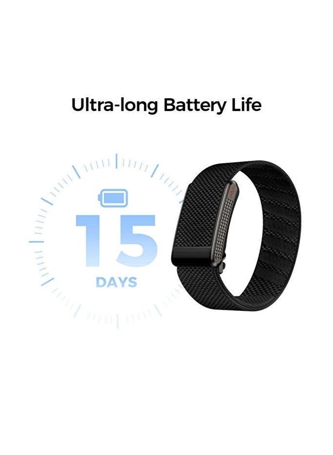 Loop Screen-Free Fitness Tracker Band – Ultra-Soft Nylon Sport Loop, Breathable Adjustable Wristband for Workout, Fitness & Health Tracking – Black - Image 4