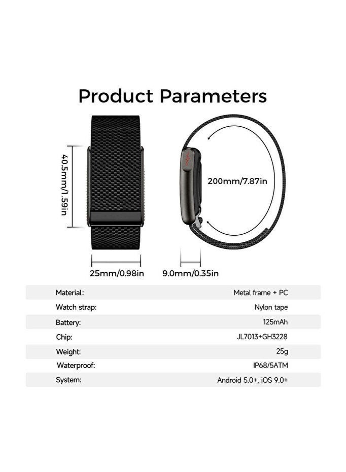 Loop Screen-Free Fitness Tracker Band – Ultra-Soft Nylon Sport Loop, Breathable Adjustable Wristband for Workout, Fitness & Health Tracking – Black - Image 5