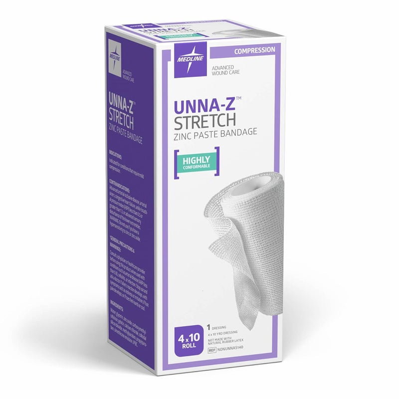 Medline UnnaZ Stretch Elastic Zinc Oxide Bandage 4X10YD 1 Count - Image 1