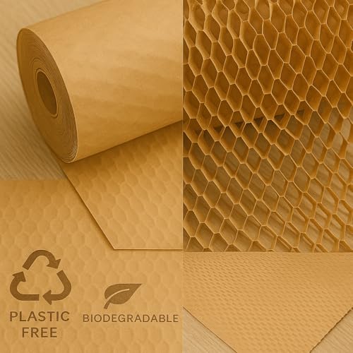 SECUREMENT® Honeycomb paper bubble wrap roll | Paper Bubble Wrap Roll for Packing, Shipping, Moving | Ecofriendly Paper Bubble Wrap | Expandable (12 inch x 100 Metre) - 1 Roll - Image 2