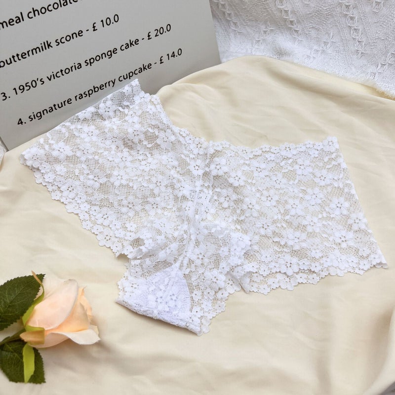 [2-piece Set] French Colorful Sexy Lace Womens Boxer Pants Ultra-thin Comfortable Seamless Nude Breathable Briefs 021 wine red - Image 3