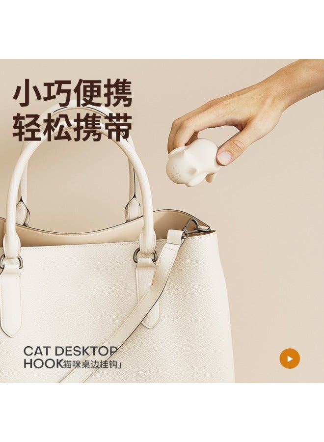 Cat schoolbag hook, no punching on the edge of the table, special for primary school students' desks, multi-functional bag hanging device on the side of the desk 3pcs - Image 4