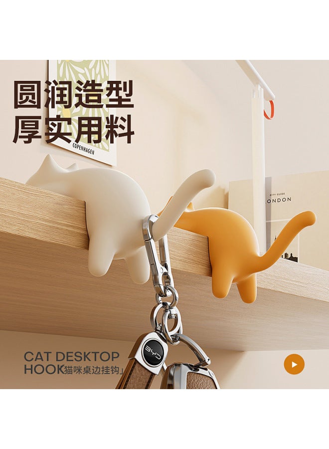 Cat schoolbag hook, no punching on the edge of the table, special for primary school students' desks, multi-functional bag hanging device on the side of the desk 3pcs - Image 2