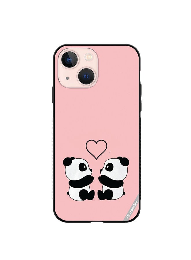 VR CREATIVE Protective Case Cover For Apple iPhone 14 Panda Love Design Multicolour - Image 1