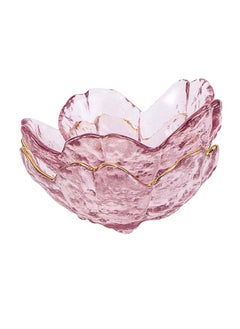 Generic Pink Cherry Blossom Glass Plate, Sauce Plate, Cherry Blossom Shape Mini Plate, Seasoning Plate for Dipping Sauce, Appetizer, Sushi, Dessert (Golden Edge, 5PCS)  - Image 2