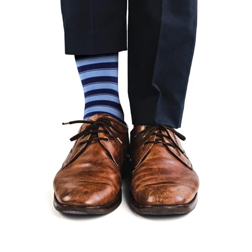 WeciBor Men's Seamless Combed Cotton Dress Suit Casual Navy Socks, 12 Pack Navi Blue Geometric, Size 10-13 - Image 5